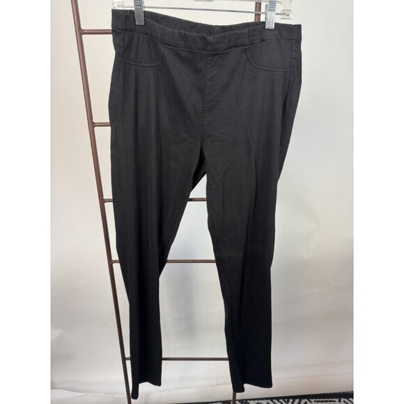 Uniqlo Womens Black Stretch Pants XL Polyester Cotton Spandex Blend - Picture 10 of 11